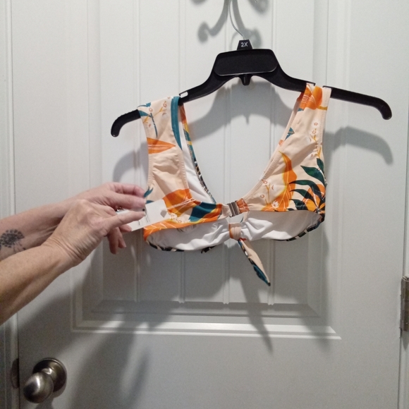 Cupshe Size M Dark Teal And Orange Tropical Print Bikini Set NWT - Picture 6 of 16